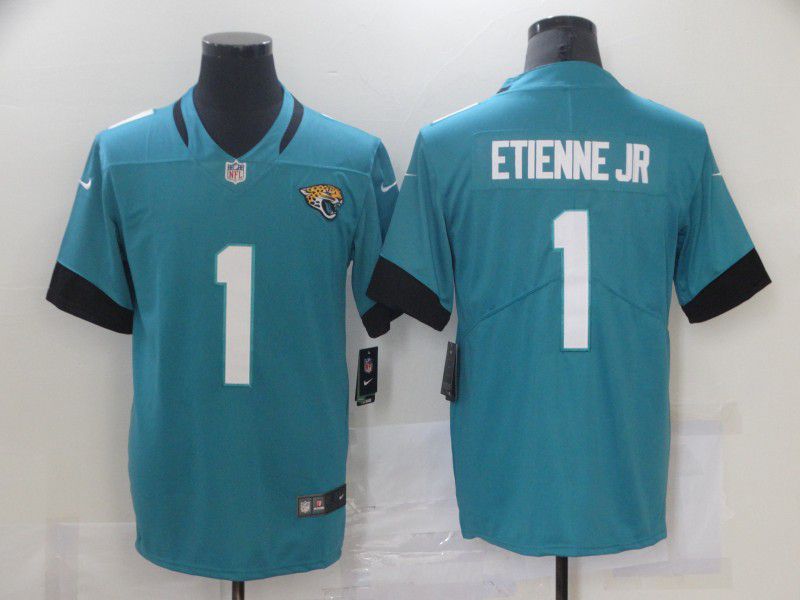 Personalized Men’s Jacksonville Jaguars #1 Travis Etienne Jr Blue 2021 Untouchable Stitched NFL Limited Jersey