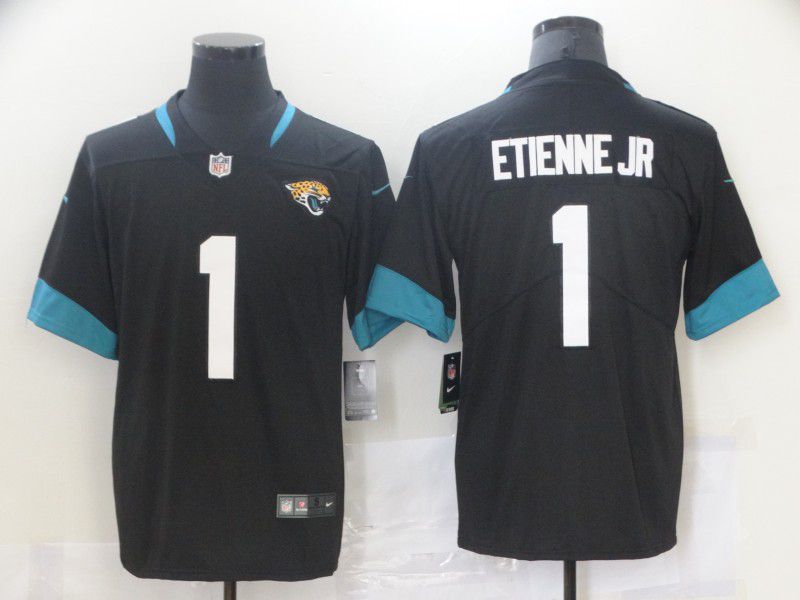Personalized Men’s Jacksonville Jaguars #1 Travis Etienne Jr Black 2021 Untouchable Stitched NFL Limited Jersey