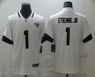 Personalized Men’s Jacksonville Jaguars #1 Travis Etienne Jr White 2021 Untouchable Stitched NFL Limited Jersey