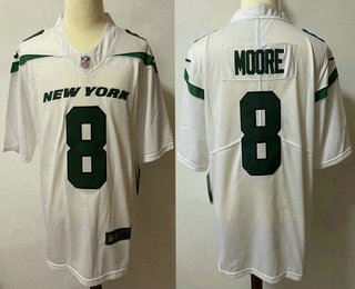 Personalized Men’s New York Jets #8 Elijah Moore White 2021 Untouchable Stitched NFL Limited Jersey