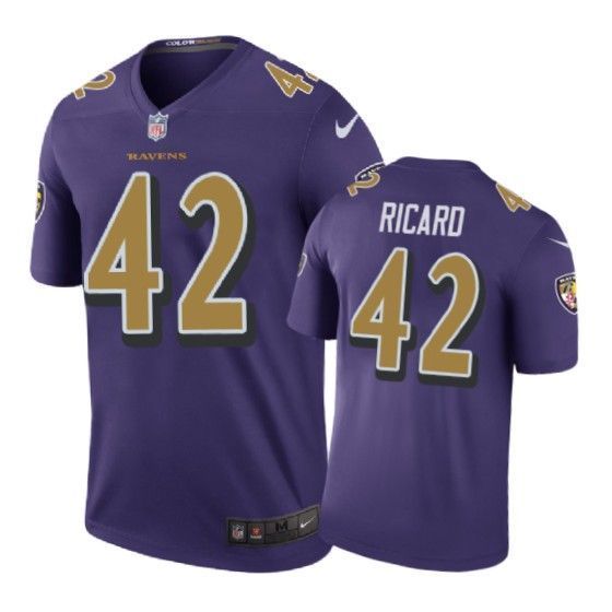 Personalized Baltimore Ravens #42 Patrick Ricard color rush Purple Jersey