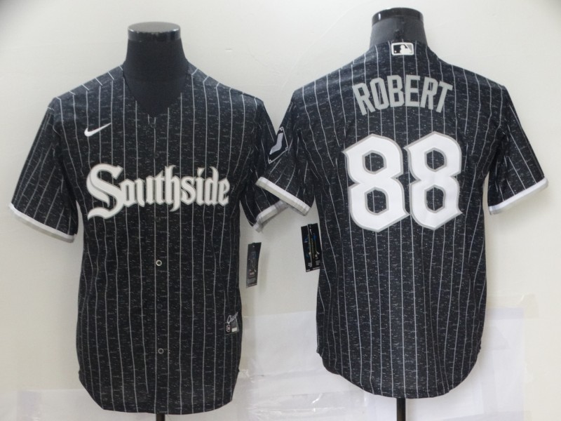 Personalized White Sox 88 Luis Robert Black 2021 City Connect Cool Base Jersey