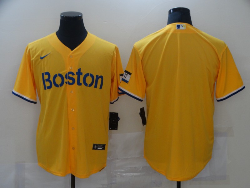 Personalized Red Sox Blank Gold 2021 City Connect Player Cool Base Jersey