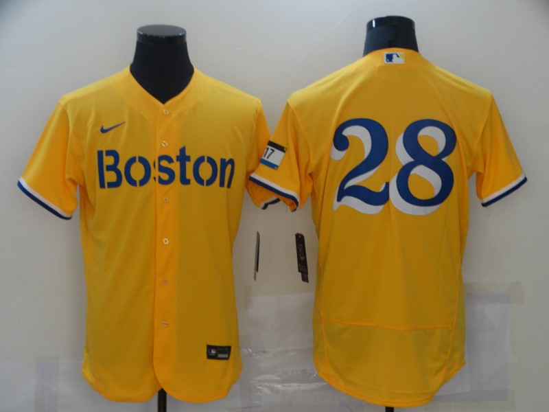 Personalized Red Sox 28 J.D. Martinez Gold 2021 City Connect Player Flexbase Jersey