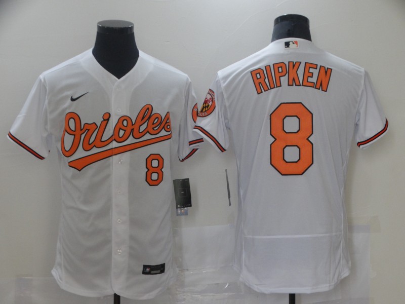 Personalized Orioles 8 Cal Ripken Jr White Flexbase Jersey
