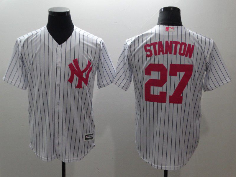 Personalized Men New York Yankees 27 Stanton White red Game 2021 MLB Jersey