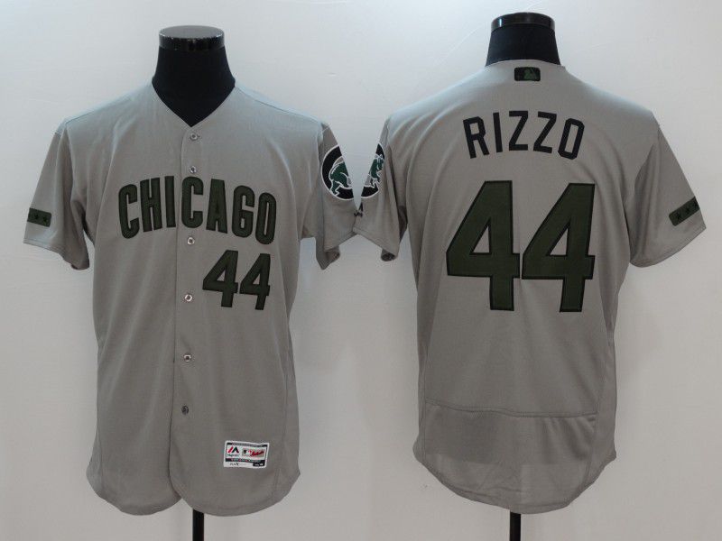 Personalized Men Chicago Cubs 44 Rizzo Grey Elite 2021 MLB Jerseys