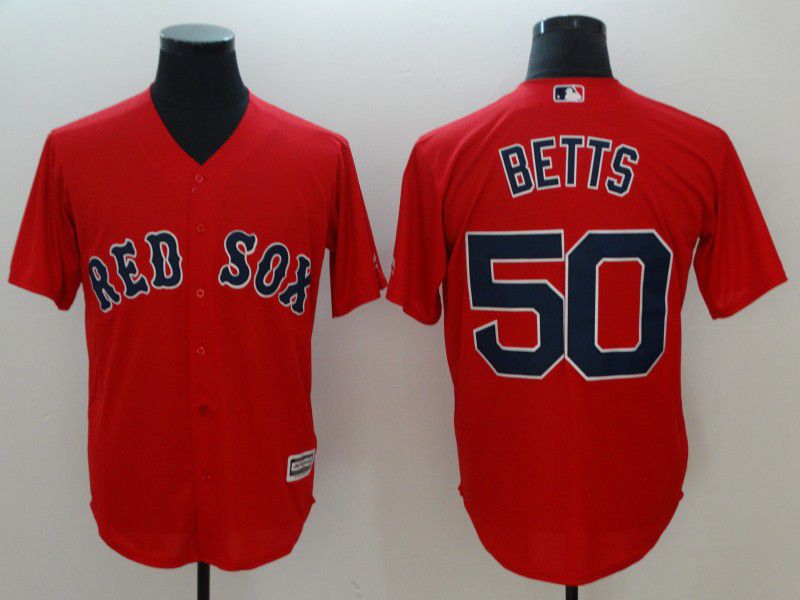 Personalized Men Boston Red Sox 50 Betts Red Game 2021 MLB Jersey