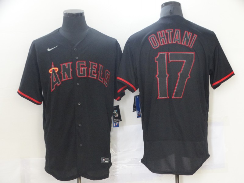 Personalized Angels 17 Shohei Ohtani Black Flexbase Jersey