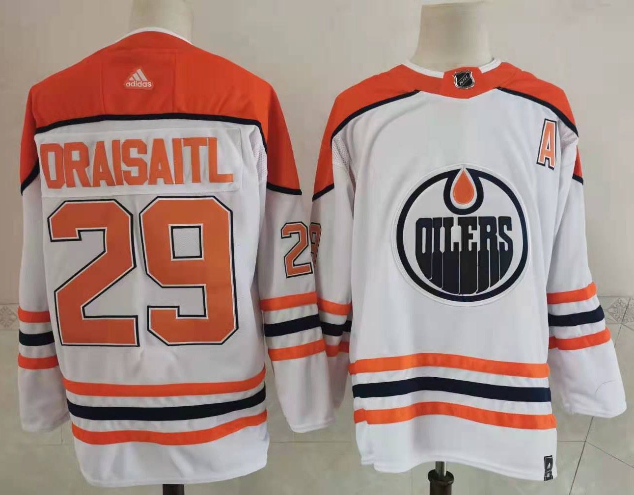Personalized Oilers 29 Leon Draisaitl White 2020-21 Reverse Retro Jersey