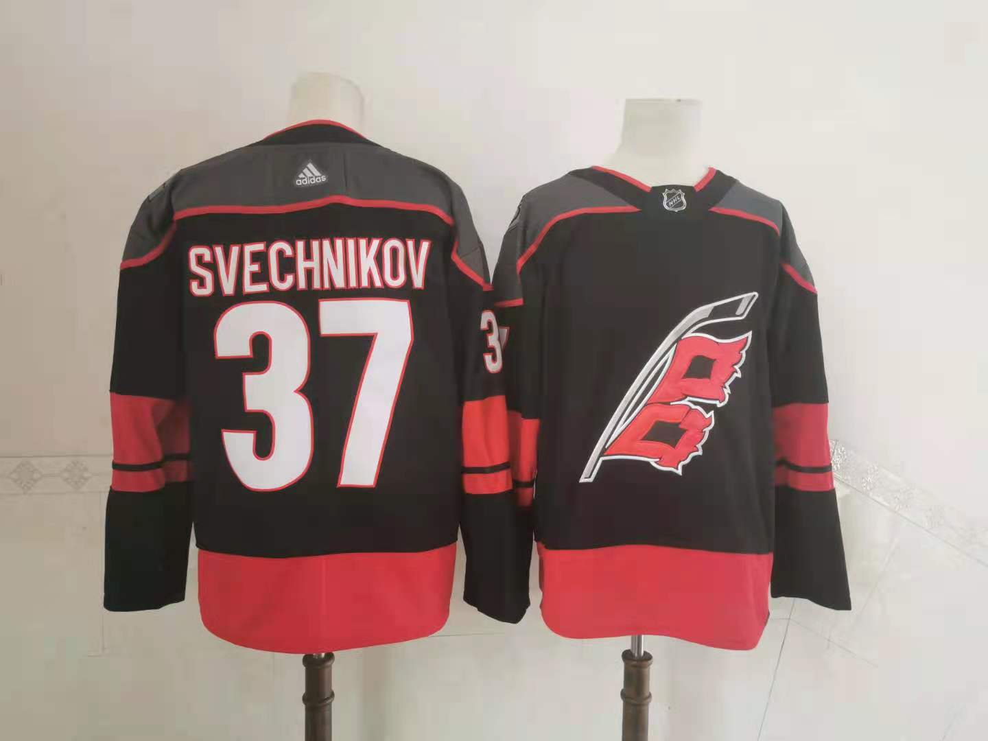 Personalized Hurricanes 37 Andrei Svechnikov Black 2020-21 Reverse Retro Jersey
