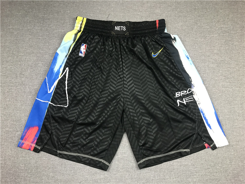 Personalized Nets Teams Black City Edition Swingman Shorts