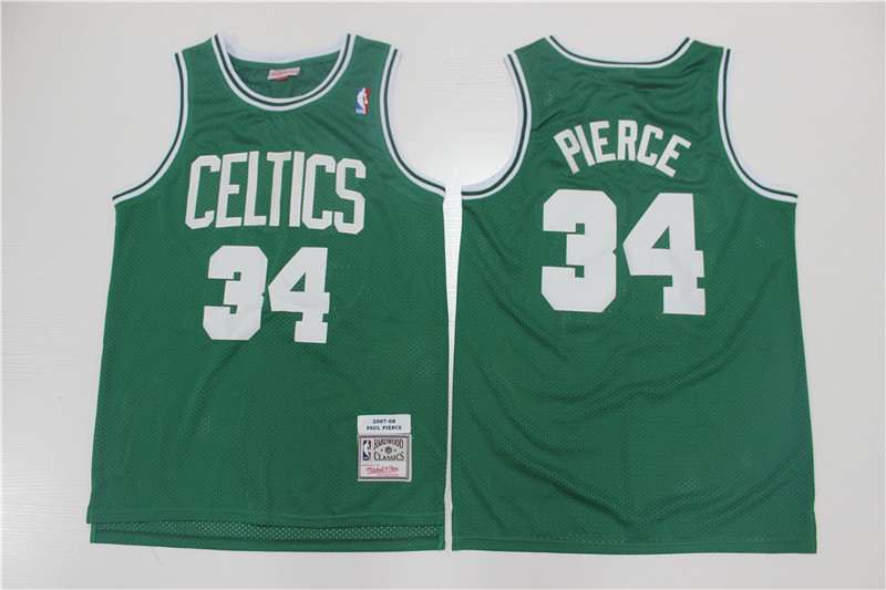 Personalized Celtics 34 Paul Pierce Green 2007-08 Hardwood Classics Swingman Jersey