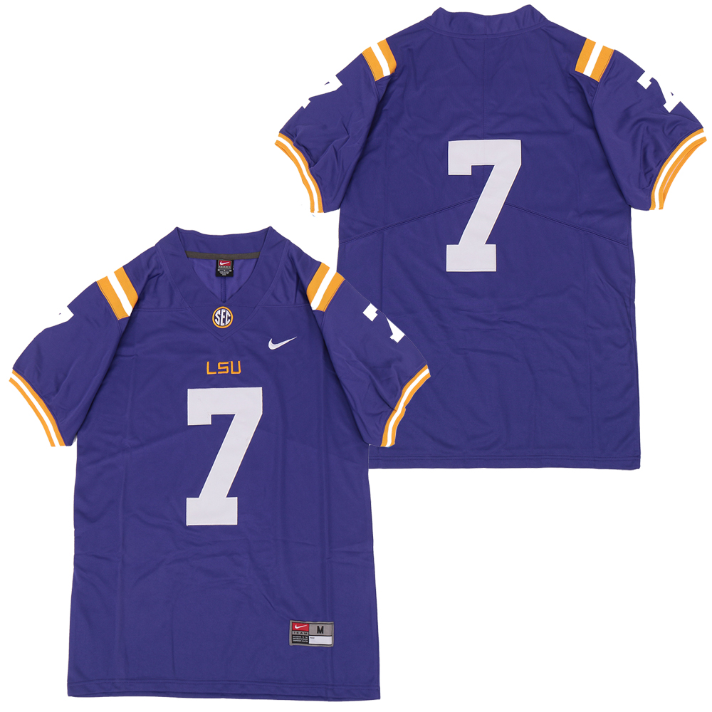 Personalized LSU Tigers #7 Purple College Football Jersey
