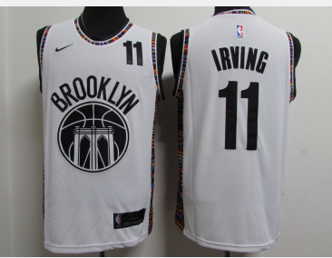 Personalized Nets 11 Kyrie Irving White 2020-2021 City Edition Swingman Jersey