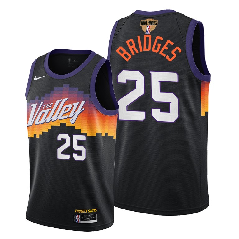 Personalized Suns #25 Mikal Bridges Men’s 2021 NBA Finals Bound City Edition Jersey Black