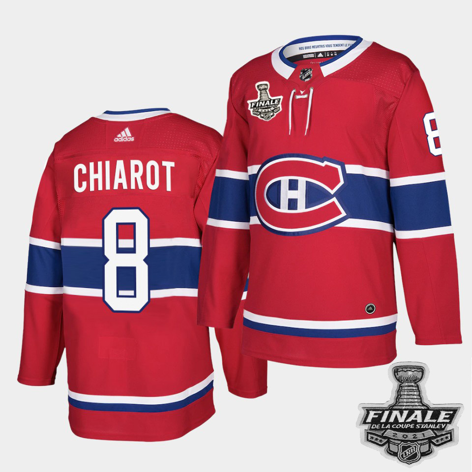 Personalized Canadiens #8 Ben Chiarot Red Home Authentic 2021 NHL Stanley Cup Final Patch Jersey