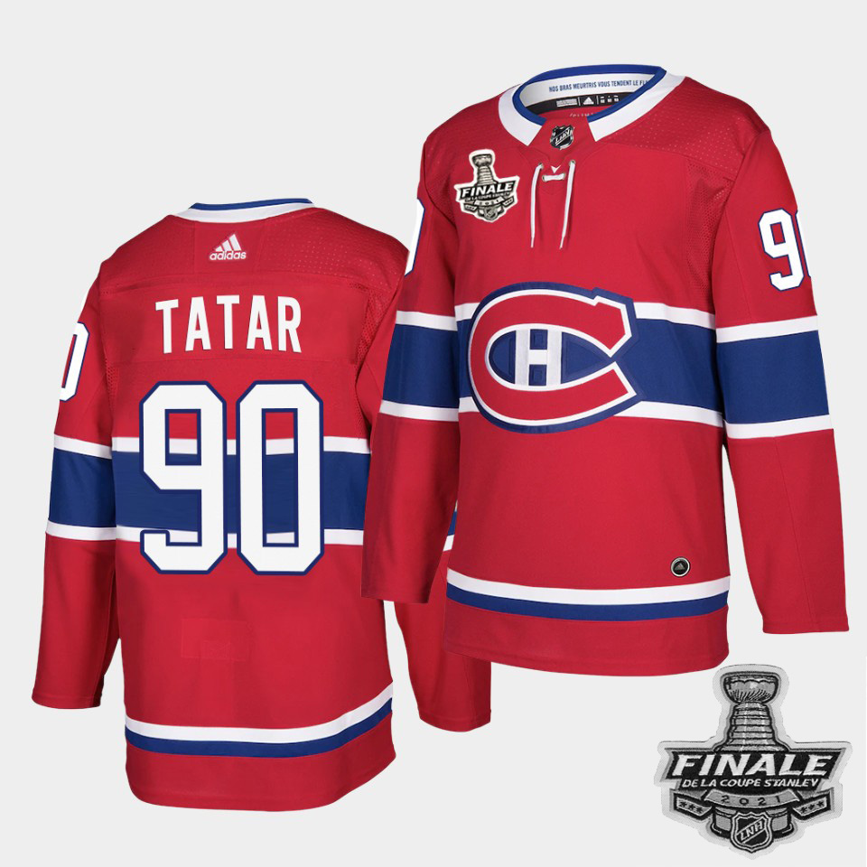 Personalized Canadiens #90 Tomas Tatar Red Home Authentic 2021 NHL Stanley Cup Final Patch Jersey