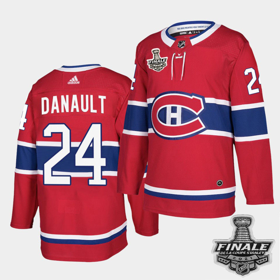 Personalized Canadiens #24 Phillip Danault Red Home Authentic 2021 NHL Stanley Cup Final Patch Jersey