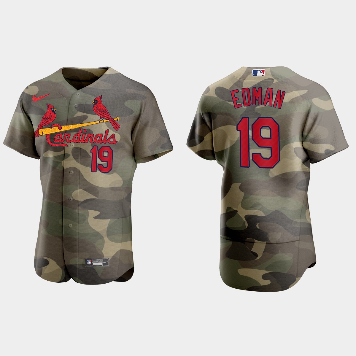 Personalized St.Louis Cardinals #19 Tommy Edman Men’s 2021 Armed Forces Day Authentic MLB Jersey -Camo