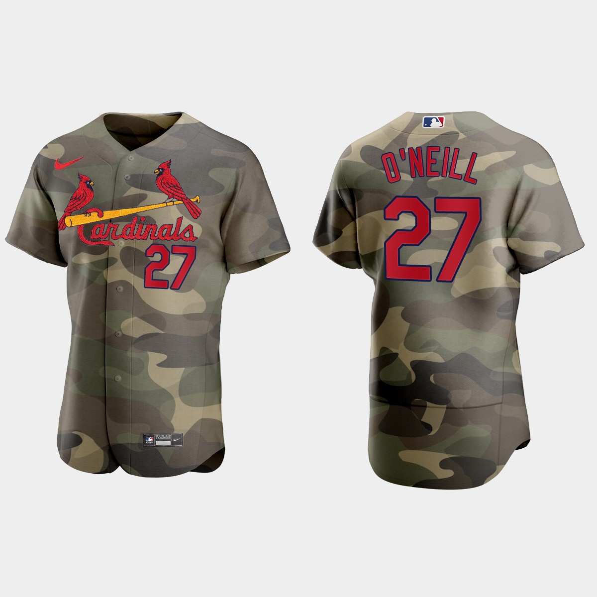 Personalized St.Louis Cardinals #27 Tyler O’Neill Men’s 2021 Armed Forces Day Authentic MLB Jersey -Camo