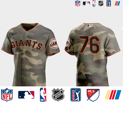 Personalized San Francisco Giants #76 Jarlin Garcia Men’s 2021 Armed Forces Day Authentic MLB Jersey -Camo