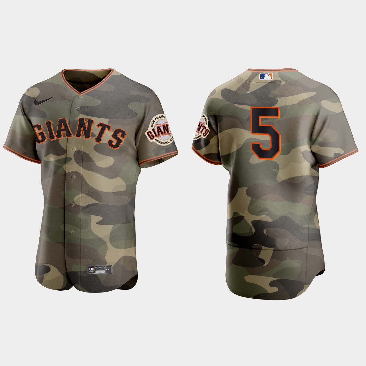 Personalized San Francisco Giants #5 Mike Yastrzemski Men’s 2021 Armed Forces Day Authentic MLB Jersey -Camo