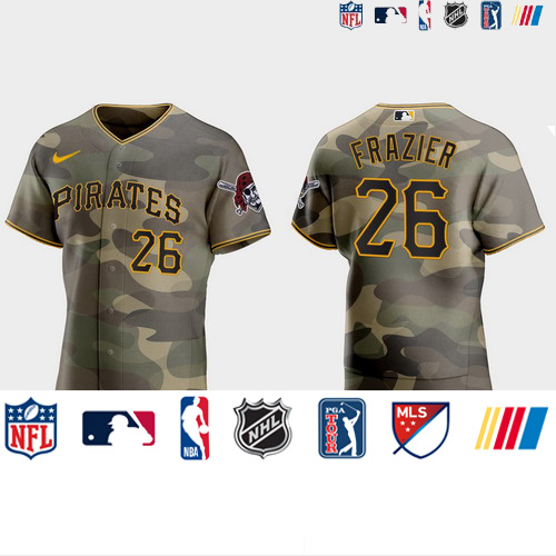 Personalized Pittsburgh Pirates #26 Adam Frazier Men’s 2021 Armed Forces Day Authentic MLB Jersey -Camo