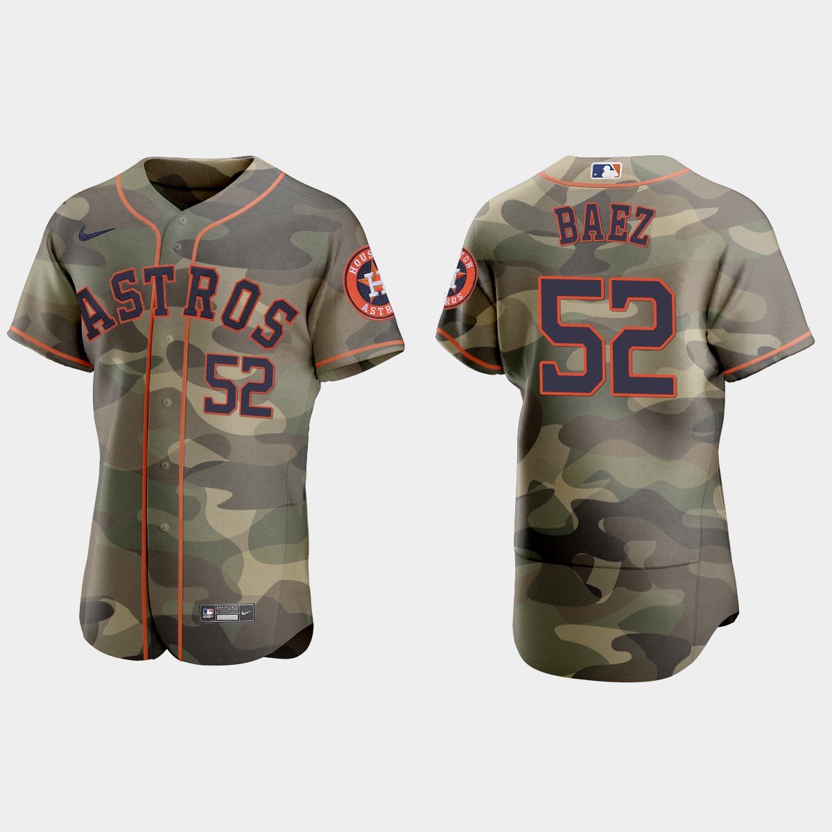 Personalized Houston Astros #52 Pedro Baez Men’s 2021 Armed Forces Day Authentic MLB Jersey -Camo