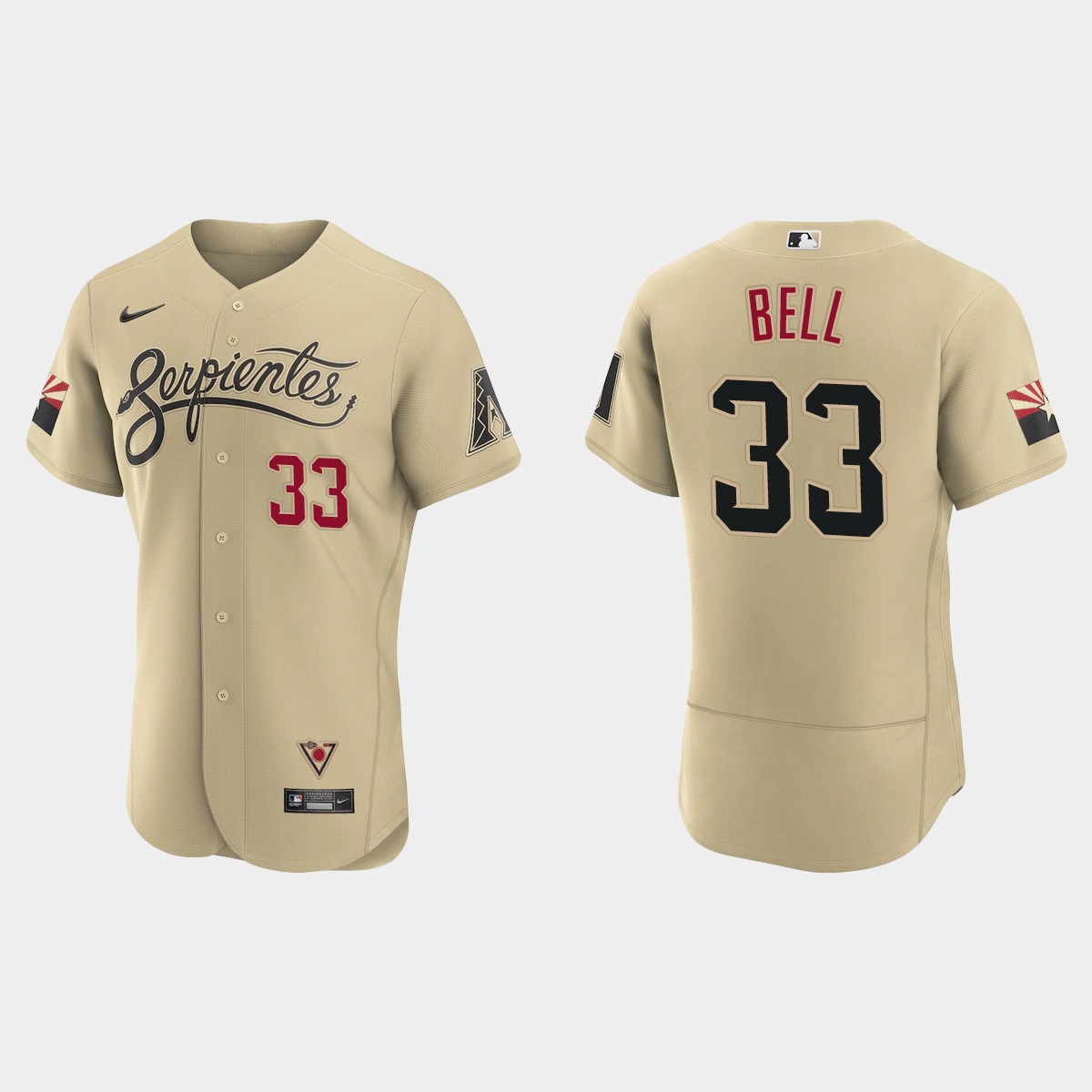 Personalized Arizona Diamondbacks #33 Jay Bell Men’s 2021 City Connect Authentic MLB Jersey Gold