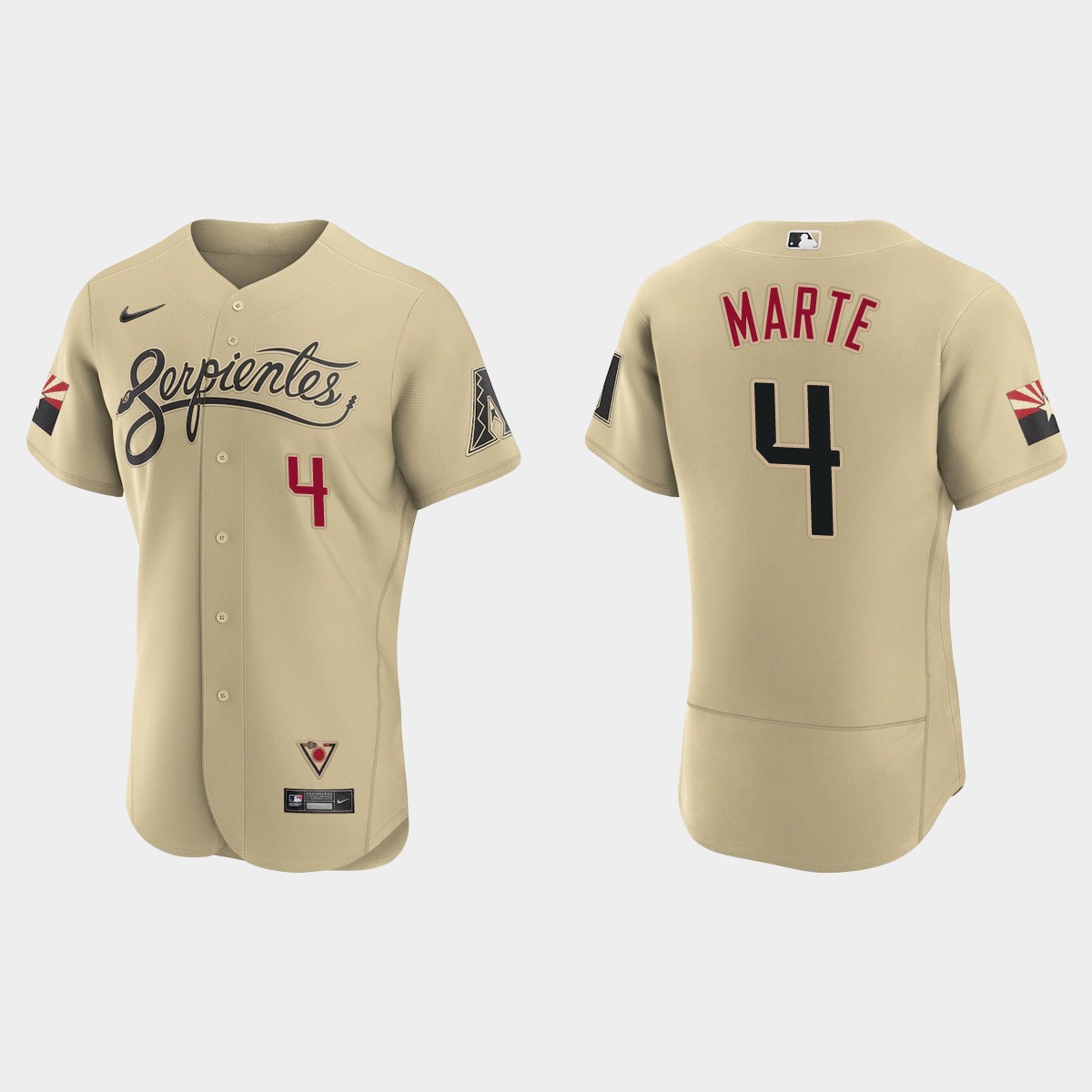 Personalized Arizona Diamondbacks #4 Ketel Marte Men’s 2021 City Connect Authentic MLB Jersey Gold
