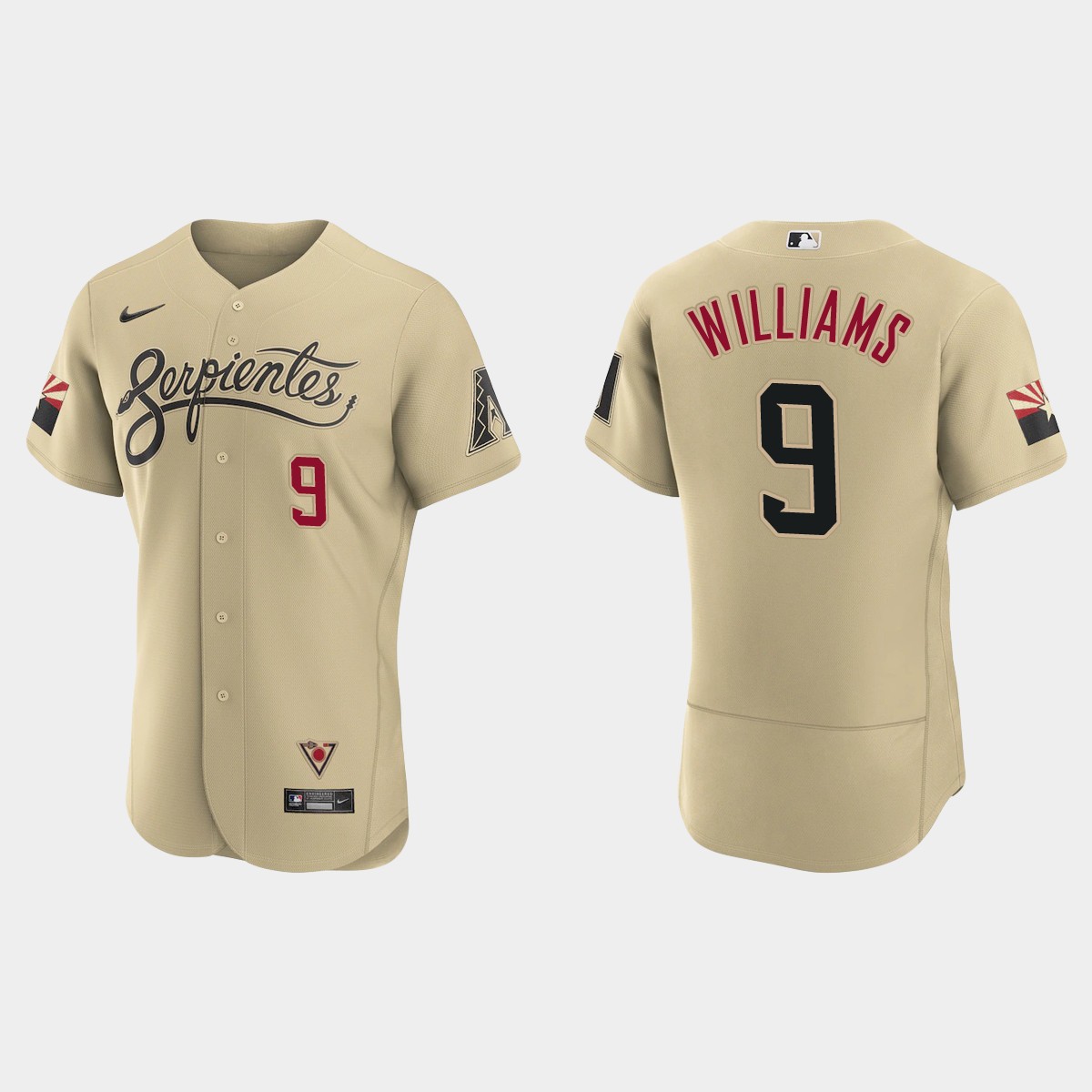 Personalized Arizona Diamondbacks #9 Matt Williams Men’s 2021 City Connect Authentic MLB Jersey Gold