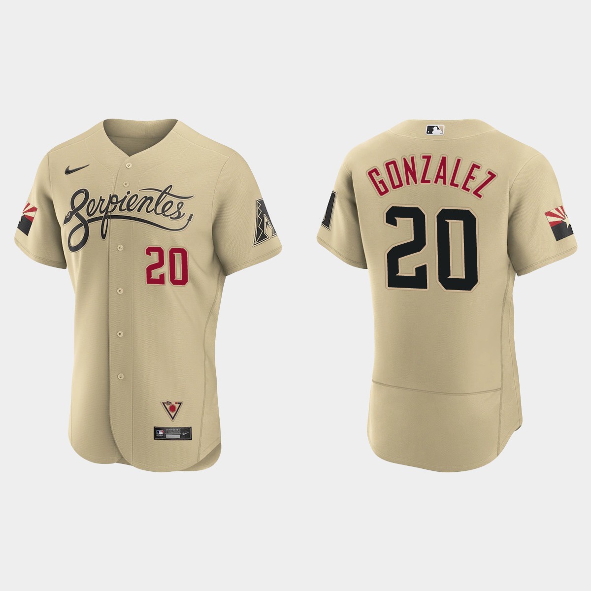 Personalized Arizona Diamondbacks #20 Luis Gonzalez Men’s 2021 City Connect Authentic MLB Jersey Gold