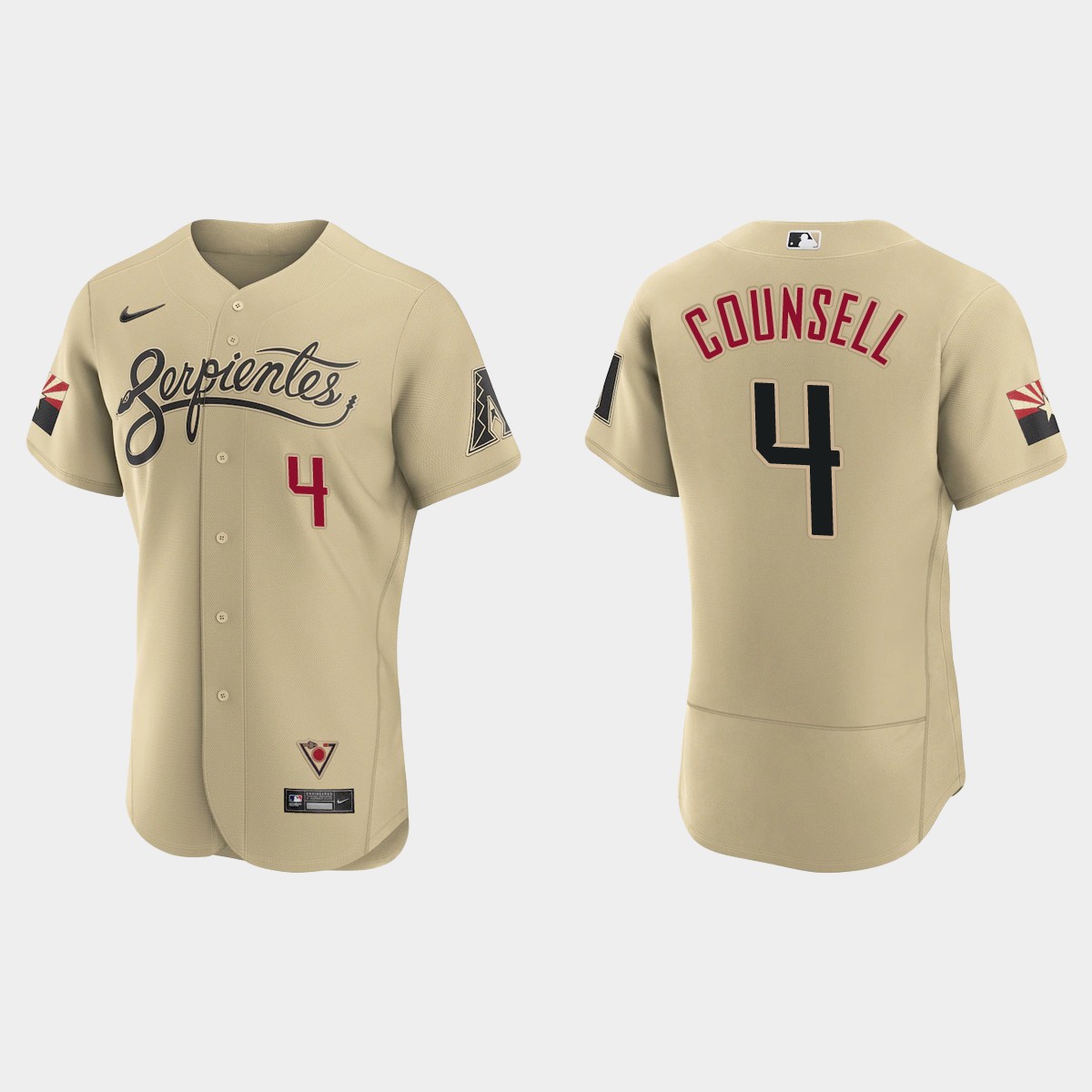 Personalized Arizona Diamondbacks #4 Craig Counsell Men’s 2021 City Connect Authentic MLB Jersey Gold