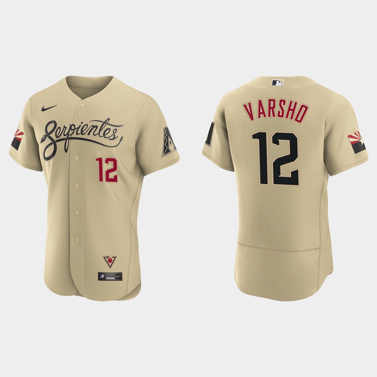 Personalized Arizona Diamondbacks #12 Daulton Varsho Men’s 2021 City Connect Authentic MLB Jersey Gold