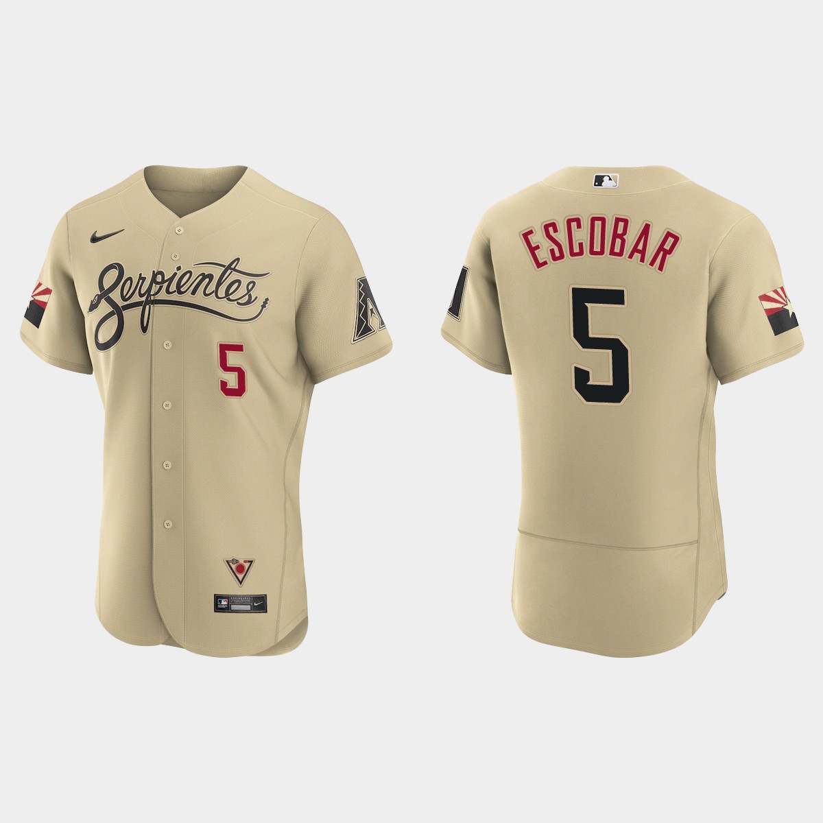 Personalized Arizona Diamondbacks #5 Eduardo Escobar Men’s 2021 City Connect Authentic MLB Jersey Gold