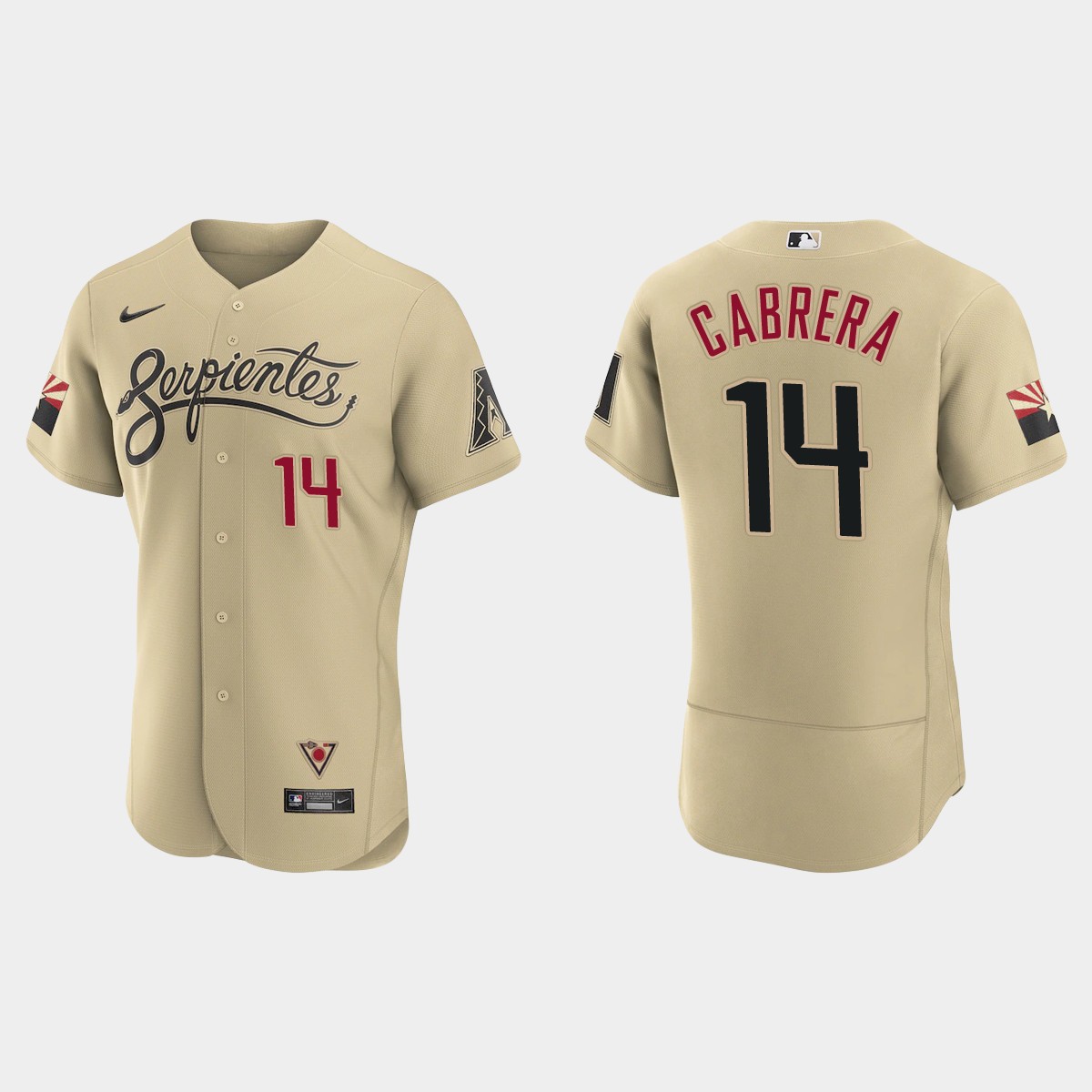 Personalized Arizona Diamondbacks #14 Asdrubal Cabrera Men’s 2021 City Connect Authentic MLB Jersey Gold