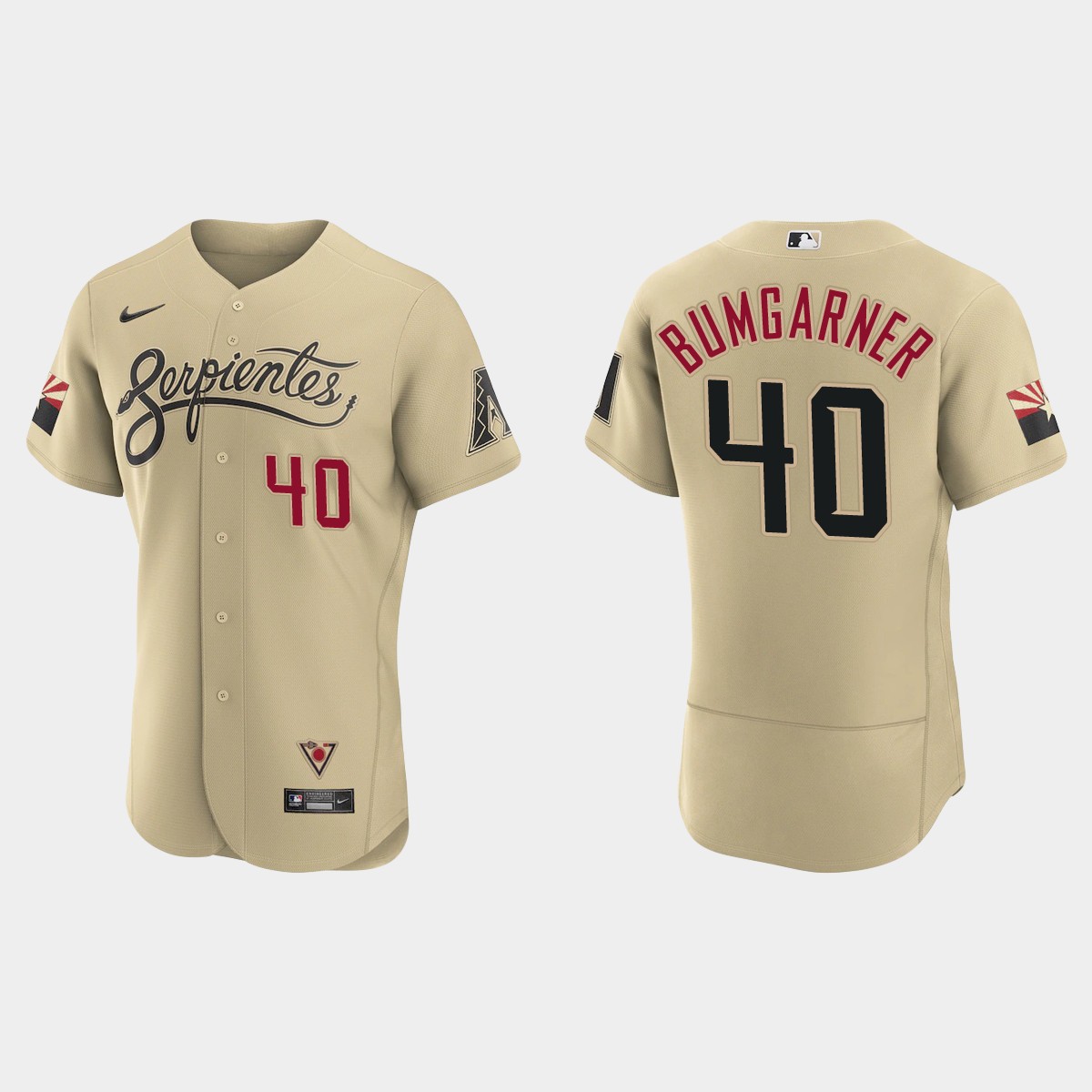 Personalized Arizona Diamondbacks #40 Madison Bumgarner Men’s 2021 City Connect Authentic MLB Jersey Gold