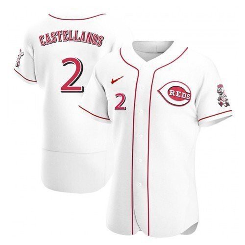 Personalized Men’s Cincinnati Reds #2 Nick Castellanos White 2021 Home Player Jersey