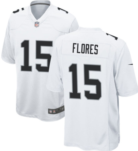 Personalized Men’s Las Vegas Raiders 15 Tom Flores White Limited Jersey