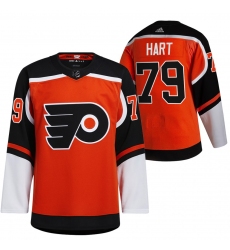 Personalized Men’s Philadelphia Flyers #79 Carter Hart Orange 2021 Reverse Retro Authentic Jersey
