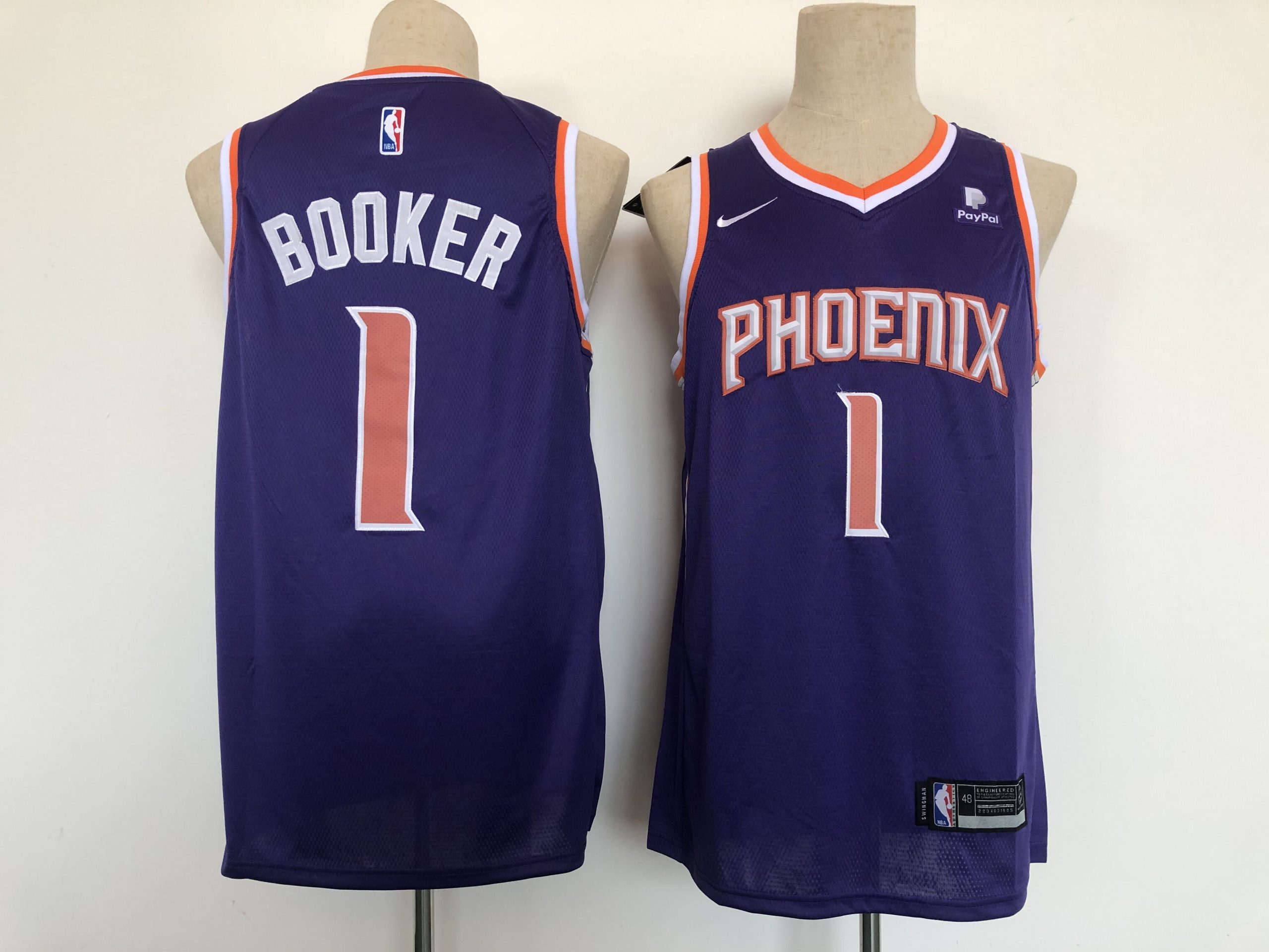 Personalized Men Phoenix Suns 1 Booker Purple Game 2021 NBA Jersey
