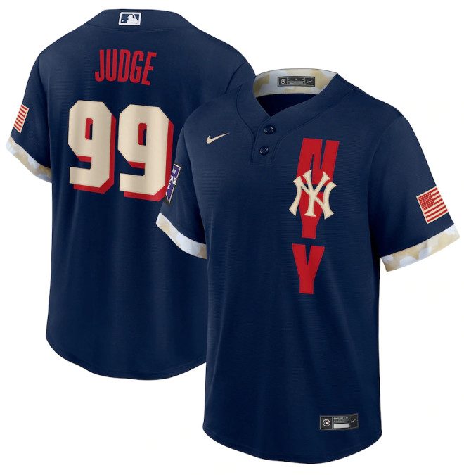Personalized Men’s New York Yankees #99 Aaron Judge Navy 2021 MLB All-Star Game Player Jersey