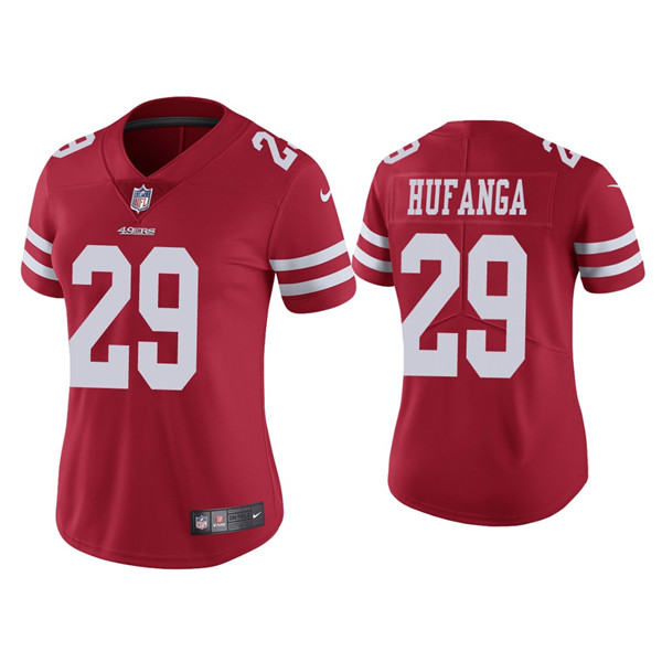 Personalized Women 49ers #29 Talanoa Hufanga Red Jersey