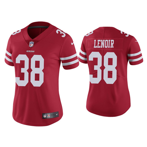 Personalized Women 49ers #38 Deommodore Lenoir Red Jersey
