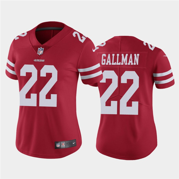Personalized Women 49ers #22 Wayne Gallman Jr.Red limited Jersey