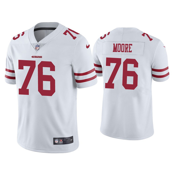 Personalized Men’s 49ers #76 Jaylon Moore White Limited Jersey