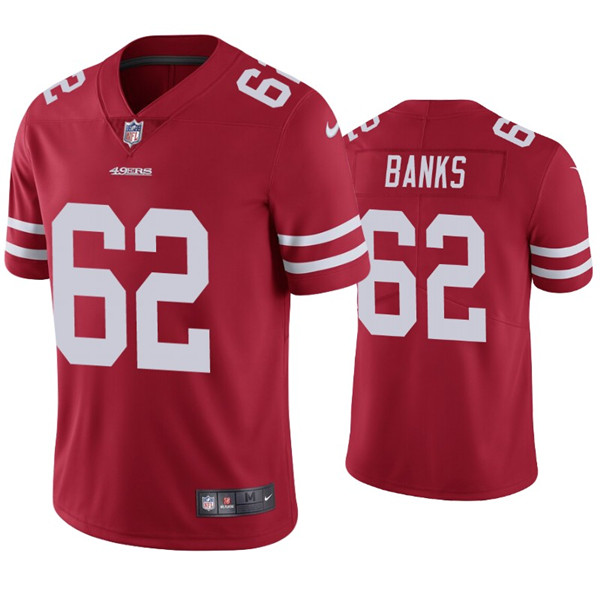 Personalized Men’s 49ers #62 Aaron Banks Red Jersey Limited Jersey