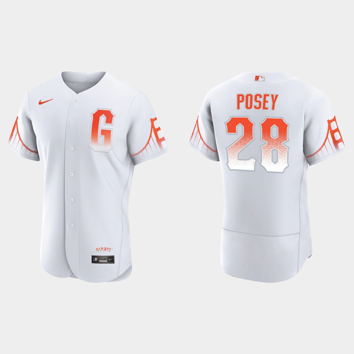 Personalized San Francisco Giants #28 Buster Posey Men’s 2021 City Connect Authentic White Jersey