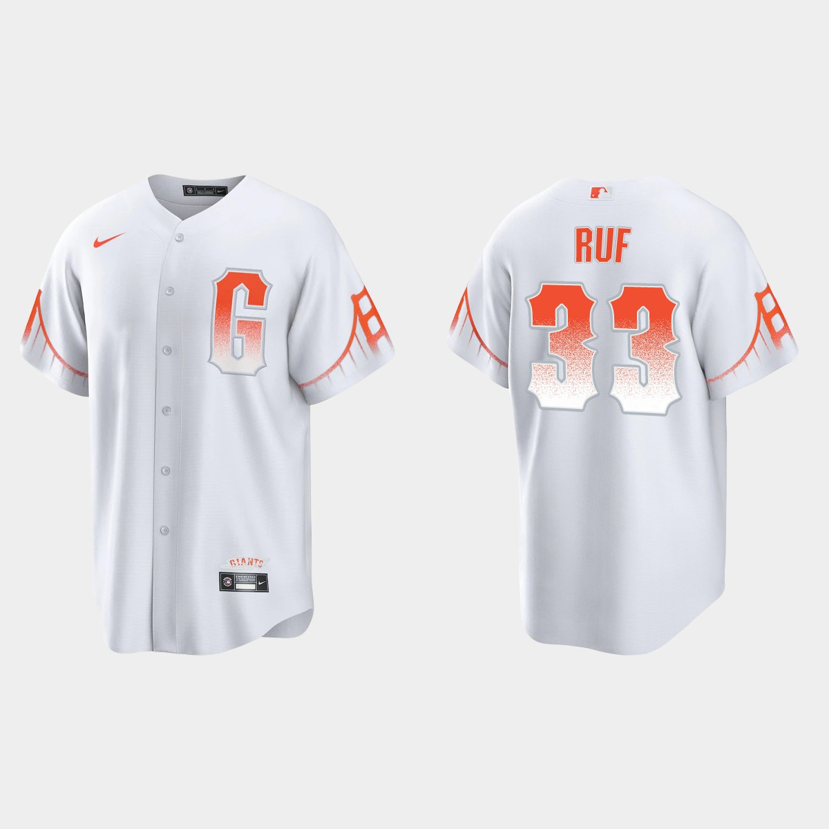 Personalized San Francisco Giants #33 Darin Ruf Men’s 2021 City Connect White Fan’s Version Jersey